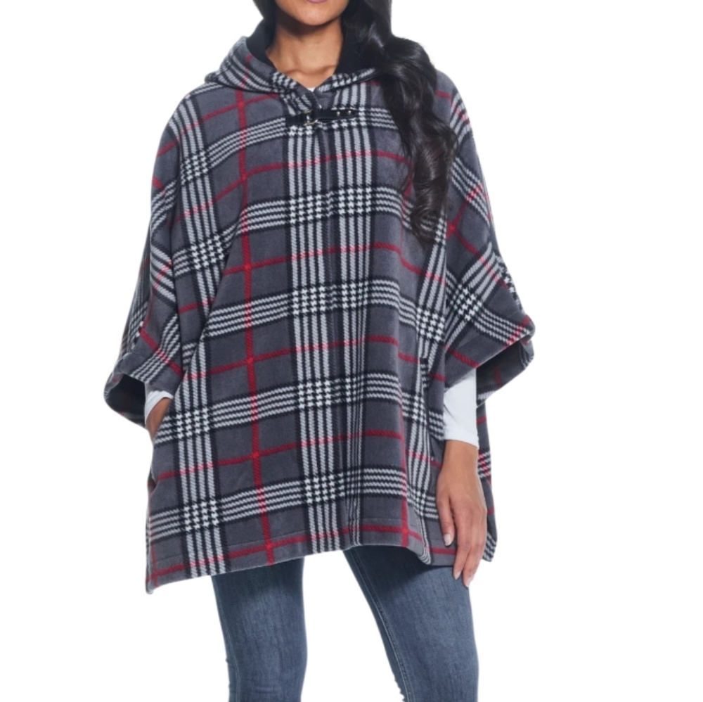 Weatherproof Hooded Fleece Poncho - Picture 8 of 13